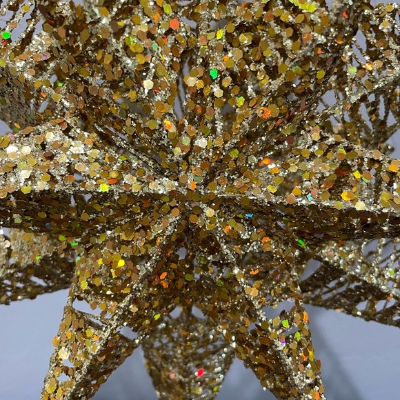 Hobby Lobby Gold Glitter Star Tree Topper - Picture 2 of 3